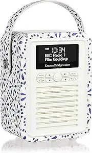 VQ Retro Mini DAB & DAB+ Digital Radio with FM, Bluetooth & Alarm Clock - Emma Bridgewater Blue Daisy