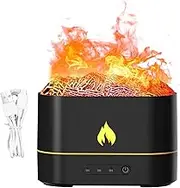 Flame Aroma Diffuser Humidifier - Volcano Diffuser Night Light - 7 Colors Flame Fire Humidifier, Desk Aroma Noiseless with 3-Speed Timing for Table
