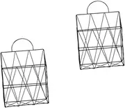 Tofficu 2pcs Wall Mounted Desktop Storage Hanging Book Rack Bunk Bin Jewelry Decor Bedside Organiser Clear Bookshelf Hanging Books Basket Wall Hanging Baskets for Storage Magazine Locker