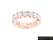 4.0CT Round Cut Diamond Eternity Anniversary Band Ring 14k Rose Gold H SI2 Prong