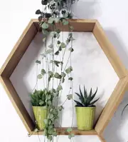 Hexagon Floating Honeycomb Shelf Removable Split Shelf 100% Pine