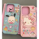 CAKE RAINBOW HELLO KITTY手機殻適用IPHONE15PROMAXAPPLE14皮革圖案11/12/