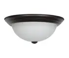 Sunset Lighting 2-Light 13" Flush Mount, White Glass Provincial Bronze F7642-64
