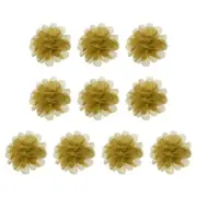 10Pcs 2.8" Chiffon Flowers Fabric Flower Sewing Fabric Appliques Ginger