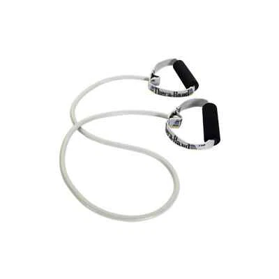 NEW! THERA-BAND PRO. RESISTANCE TUBING WITH HARD PVC HANDLES, SILVER, 10/BG