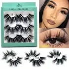 Wispy Cross Eyelashes Extension False Eyelashes 25mm Lashes 3D Soft Mink Hair