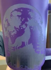 40 oz tumbler engraved - Wolf Howling At Moon