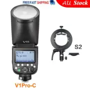 Godox V1Pro-C TTL HSS Round Head Flash Speedlite For Canon + S2 Flash Bracket