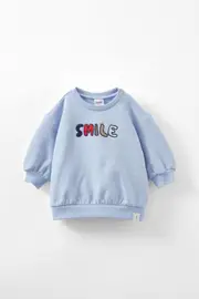 [Cotton On Kids] Cotton On Kids - Riley Sweater - Dawn blue/smile 6-12M DAWN BLUE/SMILE