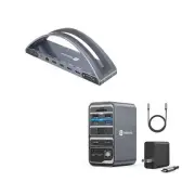 USB C Docking Station Dual Monitor, 15 in 1 USB C Dock Dual HDMI with 65W Pow...