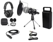 Rockville PC Podcasting Podcast Streaming Bundle w/ Microphone+Stand+Headphones