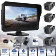 10.1" Quad Split Monitor + 4x CCD 4PIN Reversing Camera For Truck Bus Trailer RV