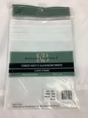Knightsbridge Satin Stripe 3 Pack Handkerchiefs 100% Cotton NWT JLG230328/DB1