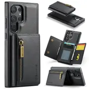 DG.MING Phone Case For Samsung Galaxy S22 Ultra 5G Case RFID Blocking Wallet Phone Cover
