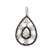 14K White Gold White u0026 Black Real Diamond Pendant