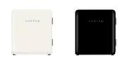 COOING Retro Silent Mini Fridge REF-N30 Small One Room Office Slim Cream/Black