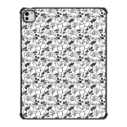 iPad Pro 13-inch (M4) iPad Impact Case Bohemian abstract black white watercolor floral pattern