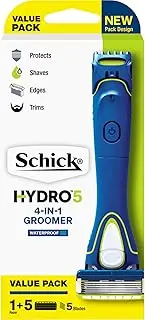 Schick Hydro 5 Groomer Razor Kit for Men, 4-In-1 Power Trimmer