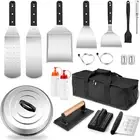 Griddle Accessories Kit (18Pcs), 18/10 Stainless Steel Flat Top Grill Accessori