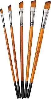 5pcs D Paint Brushes Set Kit Artist Paintbrush with Nylon Hair for Artist Acrylic Aquarelle Watercolor Gouache Face Painting for Great Art Drawing Supplies for Painter Students - Multicolor -4
