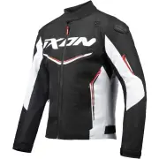 Cordolo Black White Red Textile Motorcycle Jacket