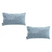 SOGA 2X 35cm Blue Throw Pillows – Geometric Corded
