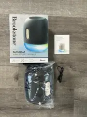 Brookstone Bass Beat Wireless LED Speaker & Lights Bluetooth USB Charging New