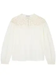 Forte_forte Crochet and Cotton-blend Voile Blouse - White - 2 (UK 10 / S) 2 (UK 10 / S)