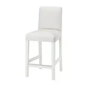 BERGMUND bar stool with backrest, white/Inseros white, 62 cm