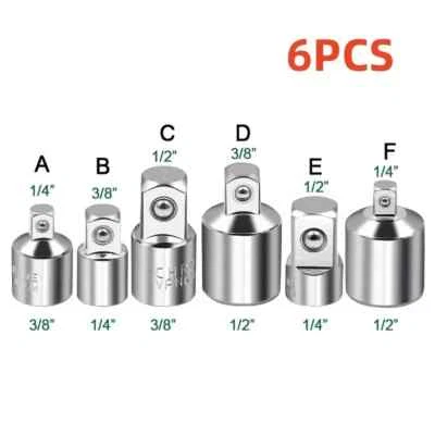 Ratchet Wrench Socket Converter Sleeve Head Adapter 1/2 "To 3/8" Fly To 1/4 "