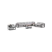 Balmoral Package E Outdoor Aluminium And Teak Lounge Setting With Coffee Table