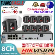 Hikvision 8CH 8POE NVR Security System Kit 4MP 180° Panoramic Colorvu+IR Camera
