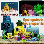Fish Tank Ornaments Squarepants 11PCS Fish Bowls SpongeBob Aquarium Decorations