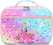 CAMTOP Kids Lunch Box Girls Boys Insulated Bag Reusable Lunch Containers Kit for School Travel Thermal Meal Boxs (Rainbow 1)
