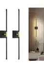 24 Inch Black Gold Wall Sconces Set of 2, 360° Rotatable Wall Lights, Dimmabl...