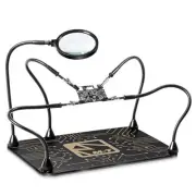 Helping Hands Soldering Station, Magnetic Third Hand Tool PCB Holder with 5X