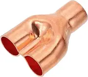 uxcell 3/4" x 3/4" x 3/4" ID Tee Y Type Copper Fitting, 1 Pcs Welding Joint Split Union Intersection for HVAC, Air Conditioning Refrigeration System