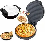 Pizza Oven Indoor, 1200-Watt Pizza Maker Machine for Home, Electric Pizza Oven with 220° Double-Sided Heating, Can be 180 Degrees Opened, Non Stick Surface, for Home Kitchen