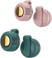Portable Silent Mini Bladeless Electric Fan, Clip On Rechargeable Fan with 3 Speeds, Wearable USB Neck Fan, 360° Rotatable Hands-Free Under Shirt Waist Fan for Travel Office Waist Use(Pink,2 Pcs)