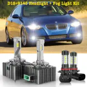 4X Xenon LED Headlight Fog Light Bulbs FOR 07-10 BMW E92 E93 328i 335i M3 Coupe (for: BMW)