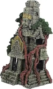 [SUPVOX] 1pc Resin Aquarium Temple Ornament Ancient Fish Tank Decoration for Hiding and Spawning Durable Fish Decor Safe Hollow Cave Design