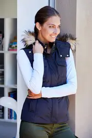 The Faux Fur Puffer Vest--BIRDK-108