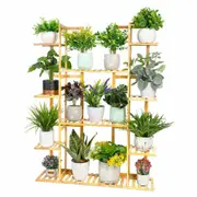Large Flower Stand Plant Rack Shelf Bamboo Planter Storage Display Shelving