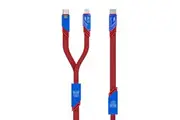 Transformers Type-C to Type-C USB / Apple 2 in 1 Charge Data Cable 65W 1.2m TF-A09 - Blue Red
