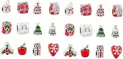 [GRADENEVE] Diy Jewelry Making Kit 24pcs Christmas Alloy Beads Spacers for Bracelet