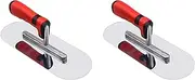 2X Stainless Steel Pool Trowel Flat Concrete Finishing Trowel Tools Cement Drywall Plastering Masonry Construction Tool