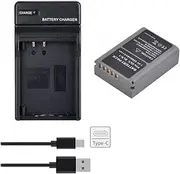 BLN-1 Battery + USB Type C with LED Charger for Olympus OM-D E-M1 E-M5 E-M5 II 2, E-M5 Mark II