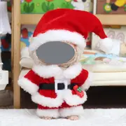 Labubu Baby Clothes 17cm Labubu Cloth Clothes Heartbeat Macaron Vinyl Face Doll Baby Clothes Replacement——style:Santa Claus 4-piece set