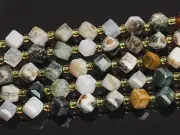 8MM Genuine Natural Multicolor Ocean Jasper Beads AAA Faceted Cube Loose Beads