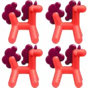 4PK Boon Prance Silicone Teether Baby/Newborn Teething Toy Unicorn 0m+ Pink/PP